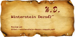 Winterstein Dezső névjegykártya